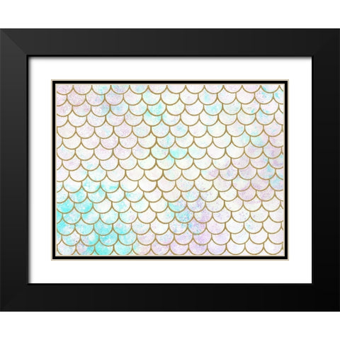 Mermaid Scales Black Modern Wood Framed Art Print with Double Matting by Allen, Kimberly