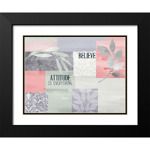 Attitude Patchwork v2 Black Modern Wood Framed Art Print with Double Matting by Allen, Kimberly