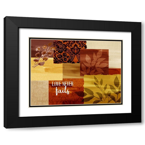 Love Never Fails Black Modern Wood Framed Art Print with Double Matting by Allen, Kimberly