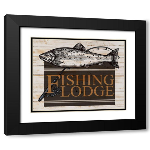 Fishing Lodge V2 Black Modern Wood Framed Art Print with Double Matting by Allen, Kimberly