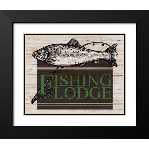 Fishing Lodge Black Modern Wood Framed Art Print with Double Matting by Allen, Kimberly