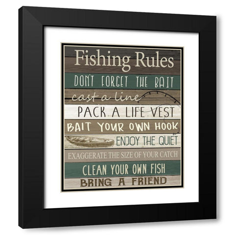 Fishing Black Modern Wood Framed Art Print with Double Matting by Allen, Kimberly