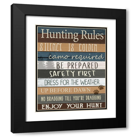 Hunting Rules v2 Black Modern Wood Framed Art Print with Double Matting by Allen, Kimberly