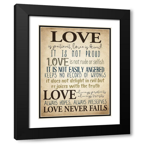 Love Is Black Modern Wood Framed Art Print with Double Matting by Allen, Kimberly