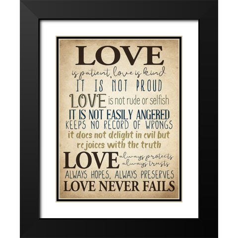 Love Is Black Modern Wood Framed Art Print with Double Matting by Allen, Kimberly