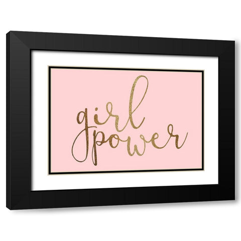Girl Power Black Modern Wood Framed Art Print with Double Matting by Allen, Kimberly