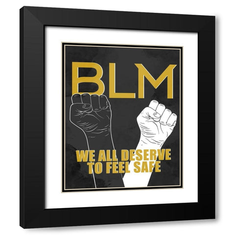 BLM 1 Black Modern Wood Framed Art Print with Double Matting by Allen, Kimberly