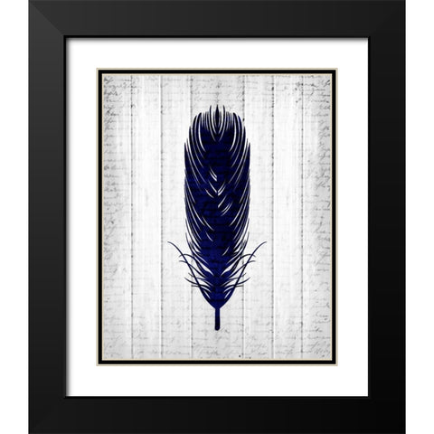 Feathered 1 Black Modern Wood Framed Art Print with Double Matting by Allen, Kimberly