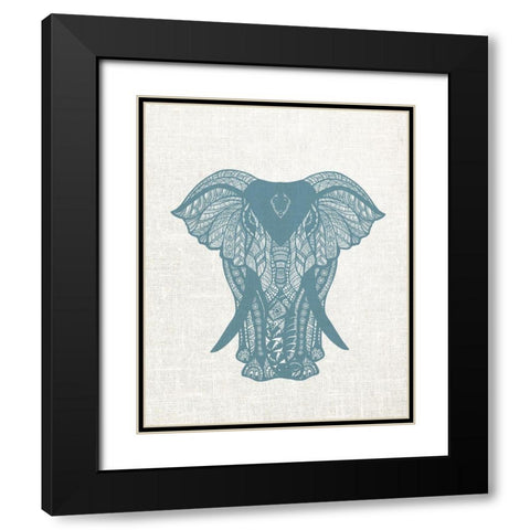 Elephant Mandala Black Modern Wood Framed Art Print with Double Matting by Allen, Kimberly