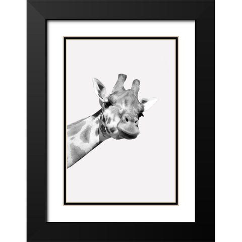 Quirky Giraffes 1 Black Modern Wood Framed Art Print with Double Matting by Allen, Kimberly