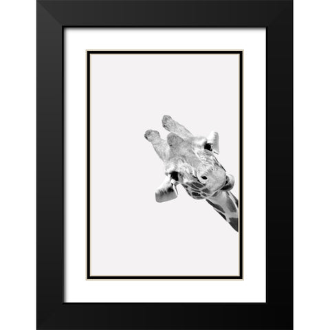 Quirky Giraffes 3 Black Modern Wood Framed Art Print with Double Matting by Allen, Kimberly