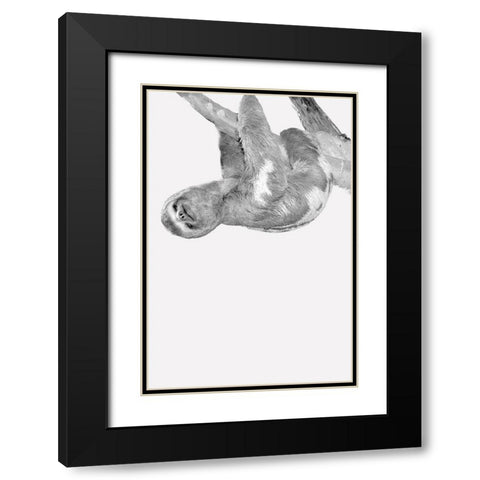 Quirky Sloths 3 Black Modern Wood Framed Art Print with Double Matting by Allen, Kimberly
