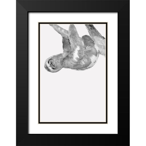 Quirky Sloths 3 Black Modern Wood Framed Art Print with Double Matting by Allen, Kimberly