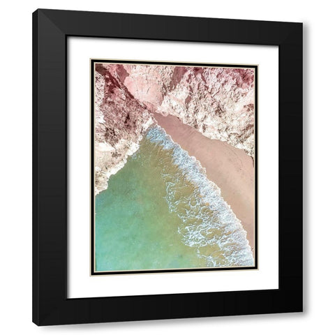 Beach Cliffs Black Modern Wood Framed Art Print with Double Matting by Allen, Kimberly