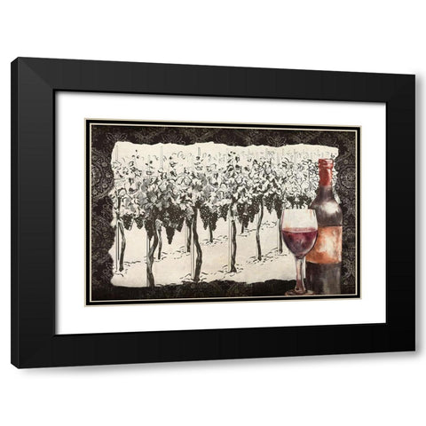 Vineyard View 7 Black Modern Wood Framed Art Print with Double Matting by Allen, Kimberly