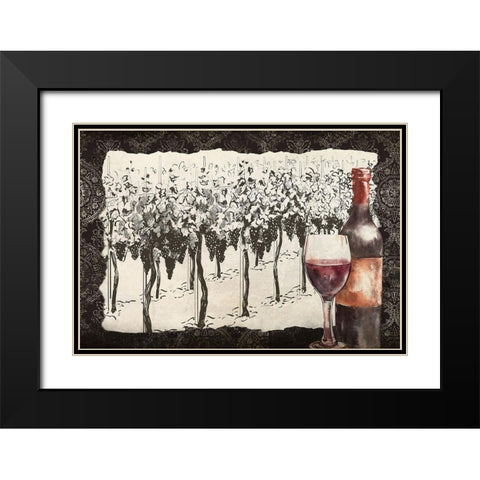 Vineyard View 7 Black Modern Wood Framed Art Print with Double Matting by Allen, Kimberly