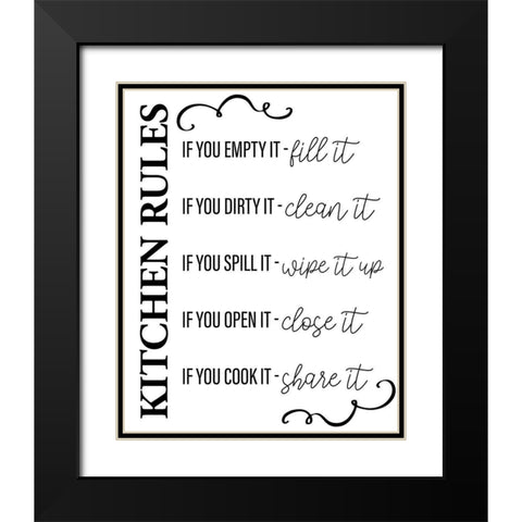 Kitchen Rules Black Modern Wood Framed Art Print with Double Matting by Allen, Kimberly
