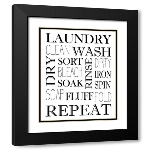 Repeat Laundry Black Modern Wood Framed Art Print with Double Matting by Allen, Kimberly