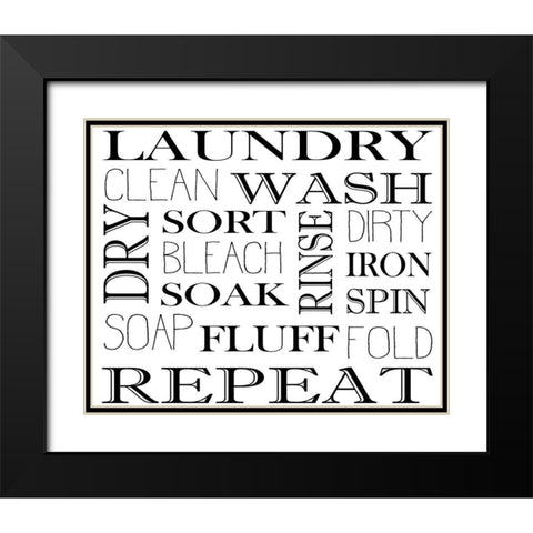 Repeat Laundry Horizontal Black Modern Wood Framed Art Print with Double Matting by Allen, Kimberly
