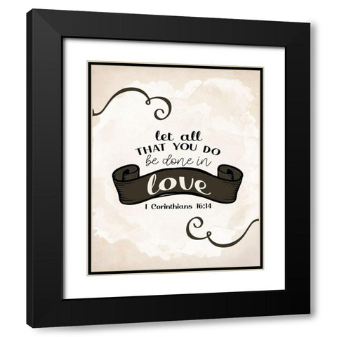 Let All Black Modern Wood Framed Art Print with Double Matting by Allen, Kimberly