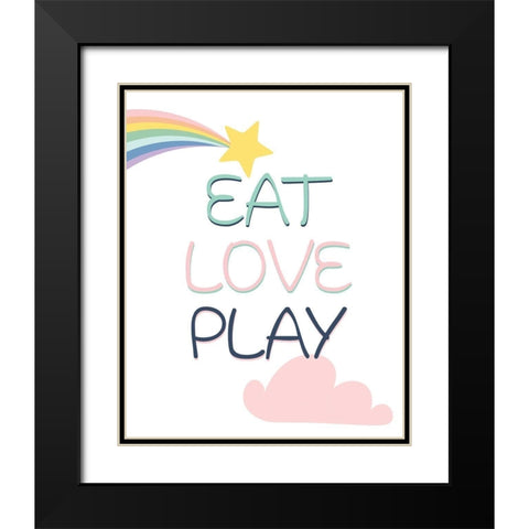 Eat Play Love 1 Black Modern Wood Framed Art Print with Double Matting by Allen, Kimberly