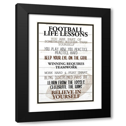 Football Life Black Modern Wood Framed Art Print with Double Matting by Allen, Kimberly