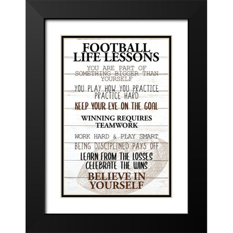 Football Life Black Modern Wood Framed Art Print with Double Matting by Allen, Kimberly