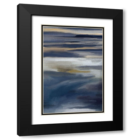 Blue Layers 2 V2 Black Modern Wood Framed Art Print with Double Matting by Allen, Kimberly