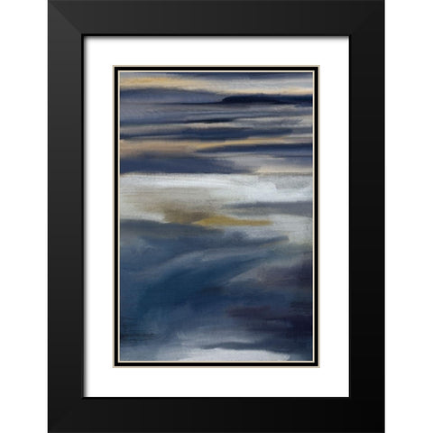 Blue Layers 2 V2 Black Modern Wood Framed Art Print with Double Matting by Allen, Kimberly