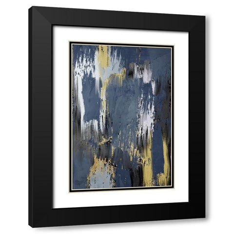 Painted Strokes 1 V2 Black Modern Wood Framed Art Print with Double Matting by Allen, Kimberly