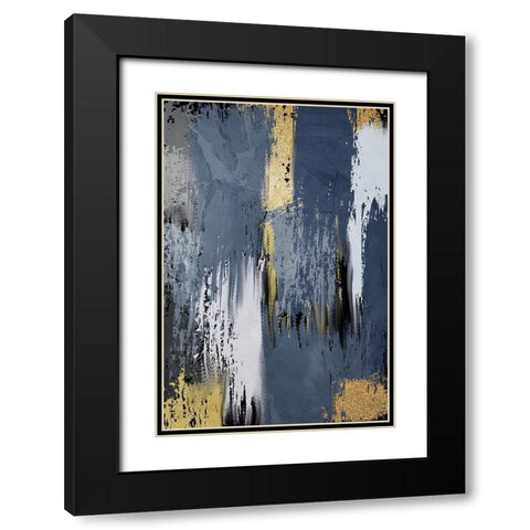 Painted Strokes 2 V2 Black Modern Wood Framed Art Print with Double Matting by Allen, Kimberly