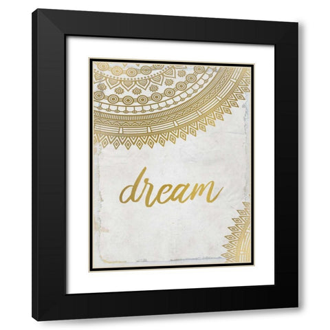 Wander Henna Gold 1 Black Modern Wood Framed Art Print with Double Matting by Allen, Kimberly