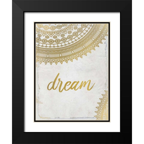Wander Henna Gold 1 Black Modern Wood Framed Art Print with Double Matting by Allen, Kimberly