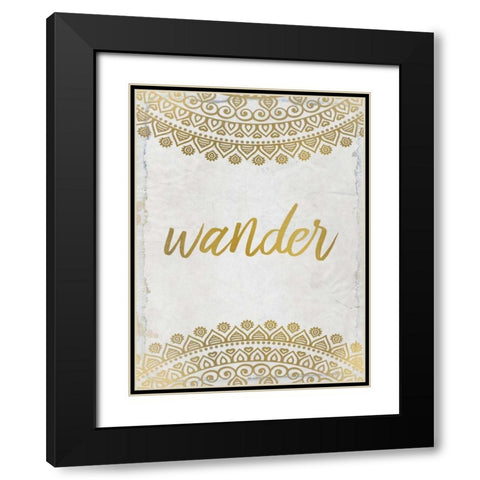 Wander Henna Gold 2 Black Modern Wood Framed Art Print with Double Matting by Allen, Kimberly