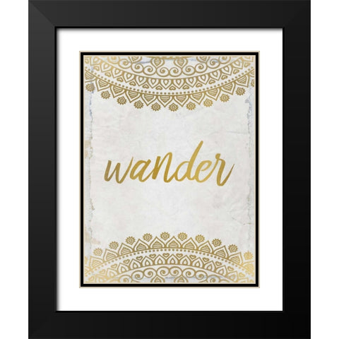 Wander Henna Gold 2 Black Modern Wood Framed Art Print with Double Matting by Allen, Kimberly
