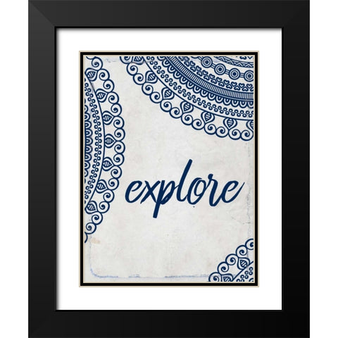 Wander Henna 4 Black Modern Wood Framed Art Print with Double Matting by Allen, Kimberly