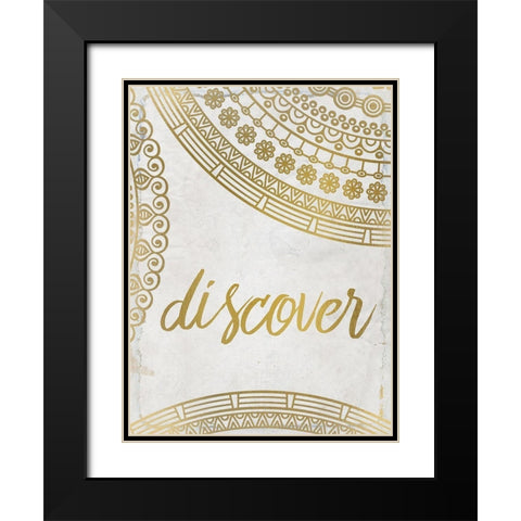 Wander Henna Gold 5 Black Modern Wood Framed Art Print with Double Matting by Kimberly, Allen