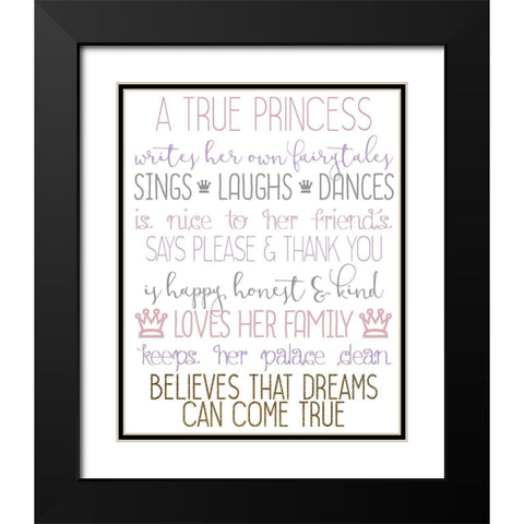 A True Princess 2 Black Modern Wood Framed Art Print with Double Matting by Allen, Kimberly