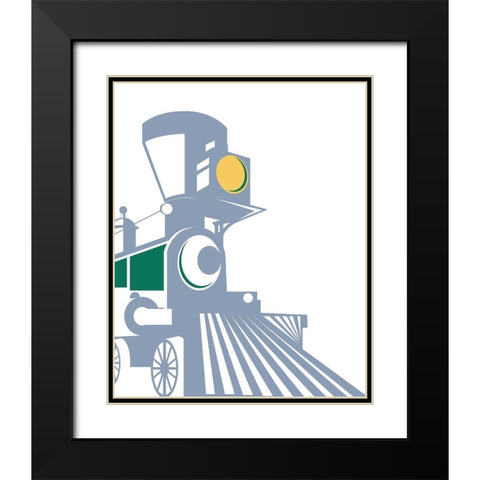 Eat Sleep Trains 1 Black Modern Wood Framed Art Print with Double Matting by Allen, Kimberly