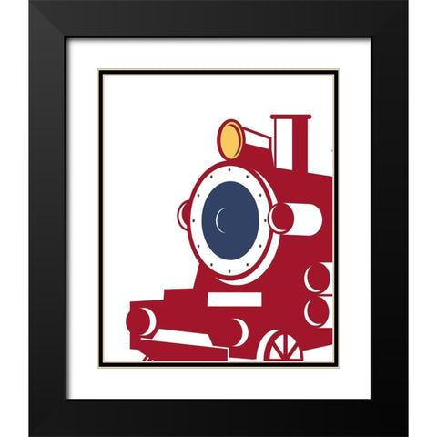 Eat Sleep Trains 3 Black Modern Wood Framed Art Print with Double Matting by Allen, Kimberly