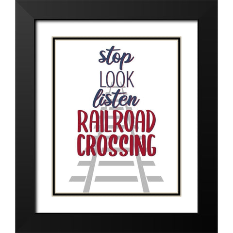 Railroad Track 3 V2 Black Modern Wood Framed Art Print with Double Matting by Allen, Kimberly
