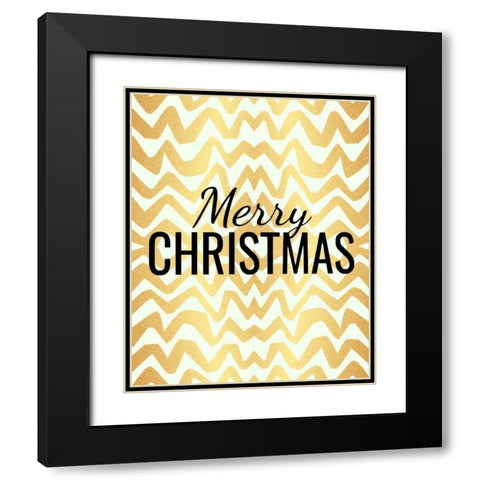 Merry Christmas Black Modern Wood Framed Art Print with Double Matting by Allen, Kimberly