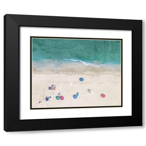 Aerial Beach 1 Black Modern Wood Framed Art Print with Double Matting by Allen, Kimberly