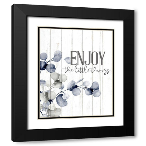 Enjoy and Live 1 Black Modern Wood Framed Art Print with Double Matting by Allen, Kimberly