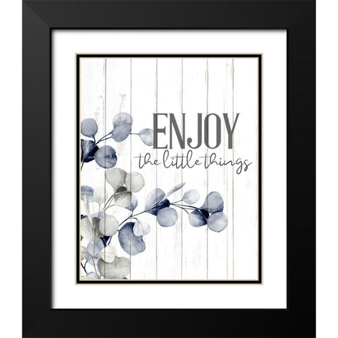 Enjoy and Live 1 Black Modern Wood Framed Art Print with Double Matting by Allen, Kimberly