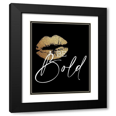 Bold Lips Black Modern Wood Framed Art Print with Double Matting by Allen, Kimberly