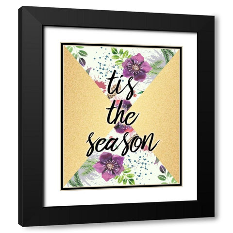 Tis the Season Black Modern Wood Framed Art Print with Double Matting by Allen, Kimberly