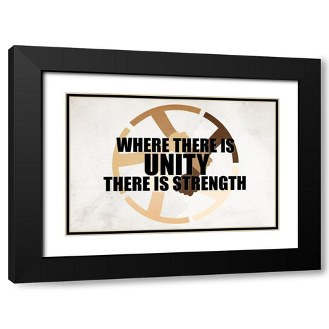 There is Strength Black Modern Wood Framed Art Print with Double Matting by Allen, Kimberly