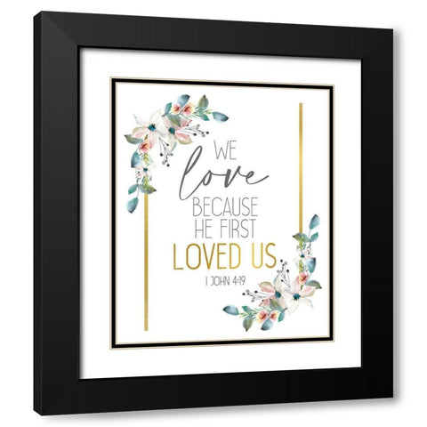 We Love Black Modern Wood Framed Art Print with Double Matting by Allen, Kimberly