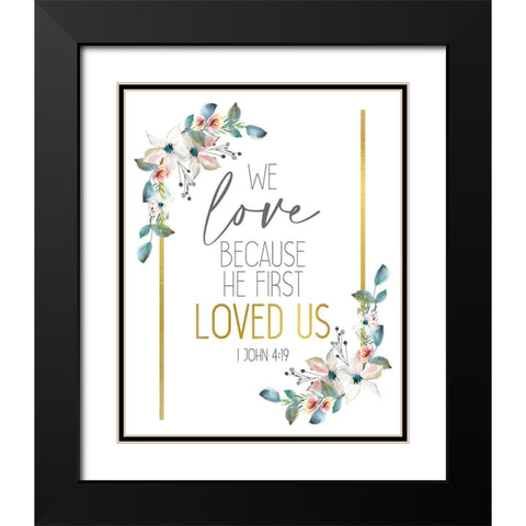 We Love Black Modern Wood Framed Art Print with Double Matting by Allen, Kimberly